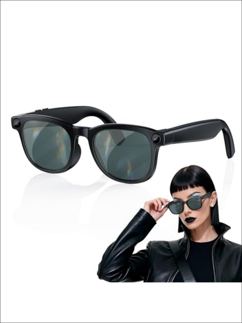 Smart Glasses 4K Camera Open-Ear Audio AI Assistant Hands-Free